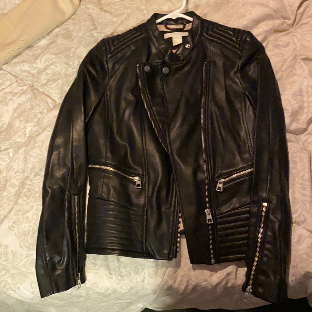 H&M leather jacket, black, size 6